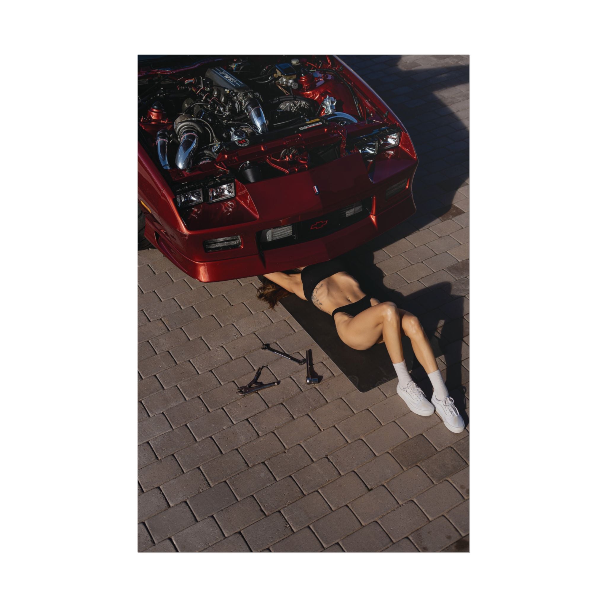 Rolled Poster – Retro Car Mechanic Pinup Photo Print