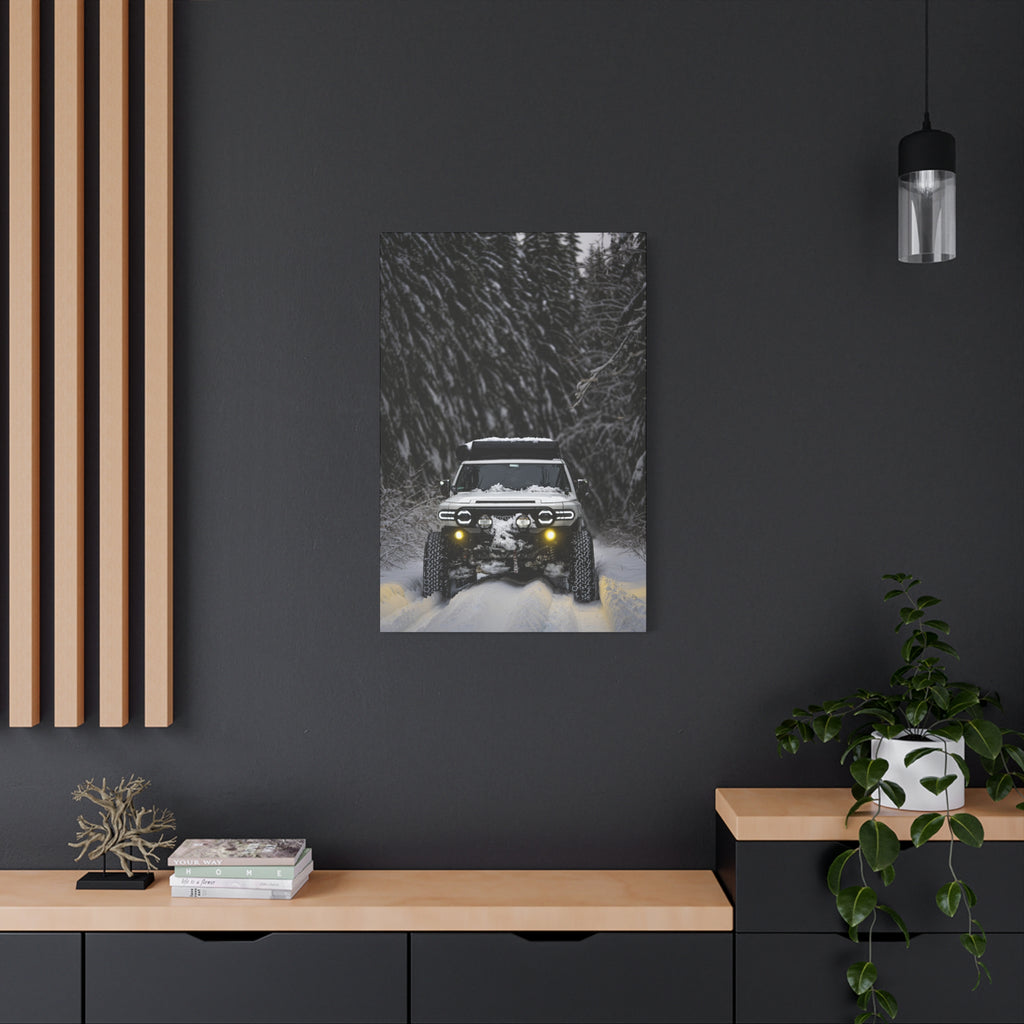 Off-Road SUV in Snow Matte Canvas Wall Art