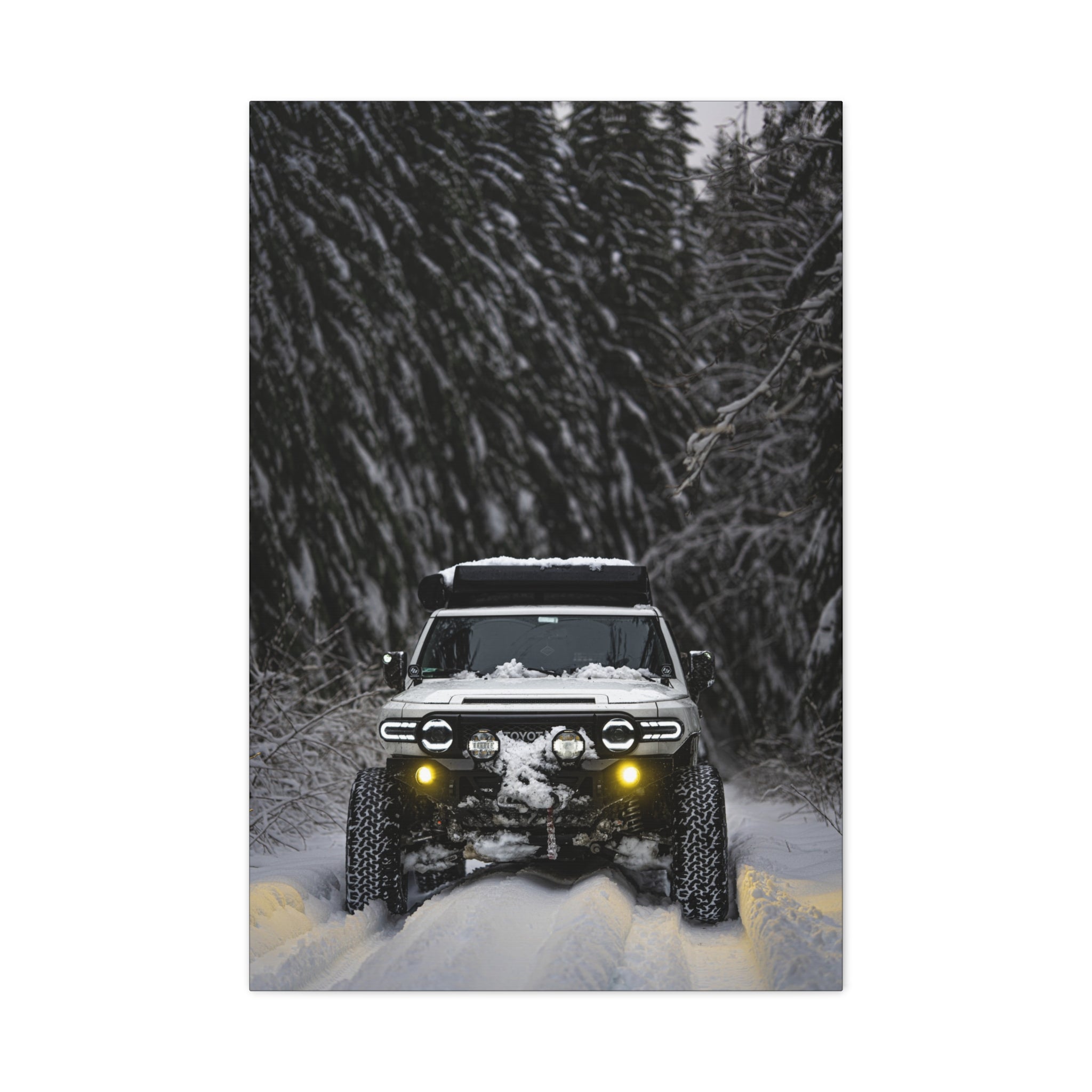 Off-Road SUV in Snow Matte Canvas Wall Art