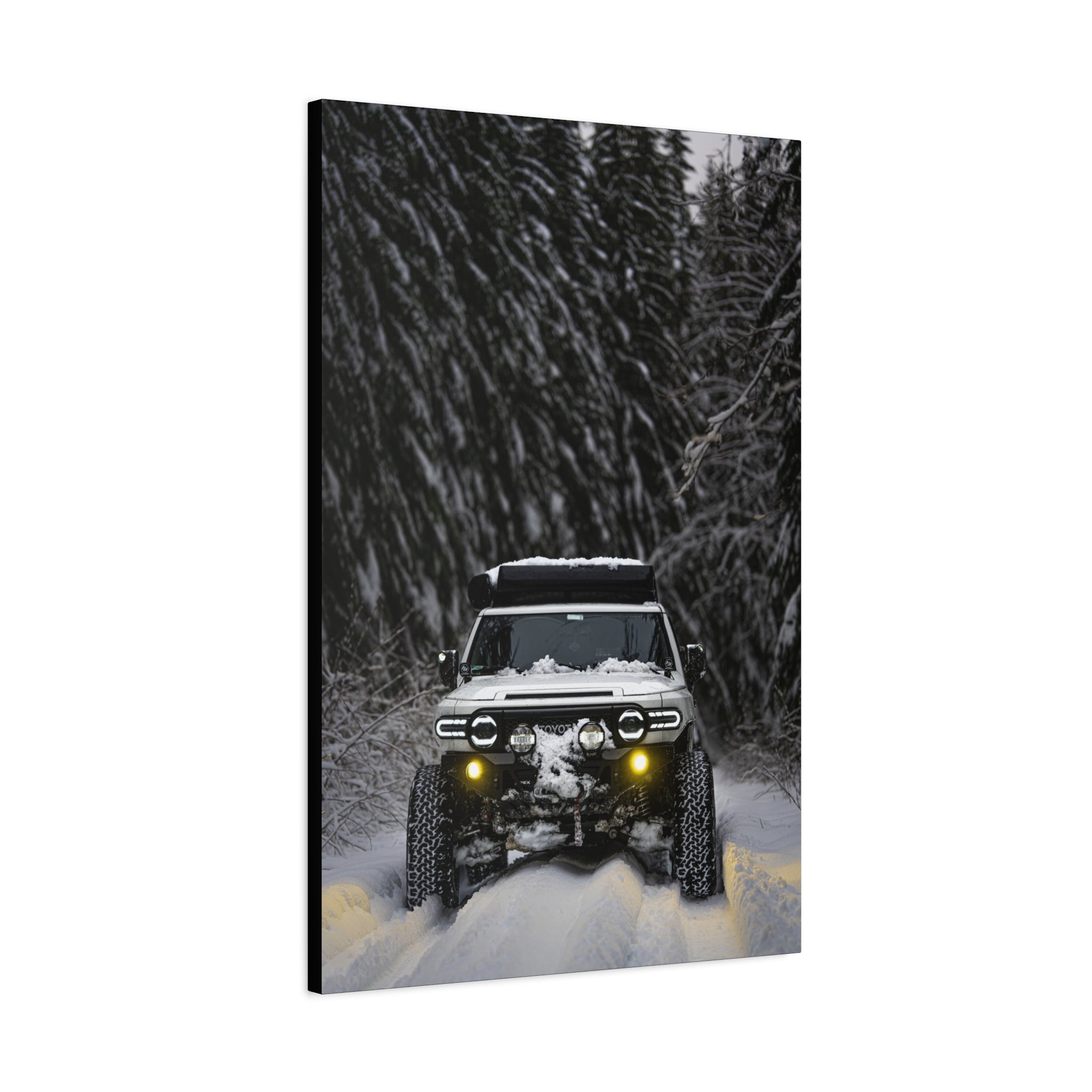 Off-Road SUV in Snow Matte Canvas Wall Art