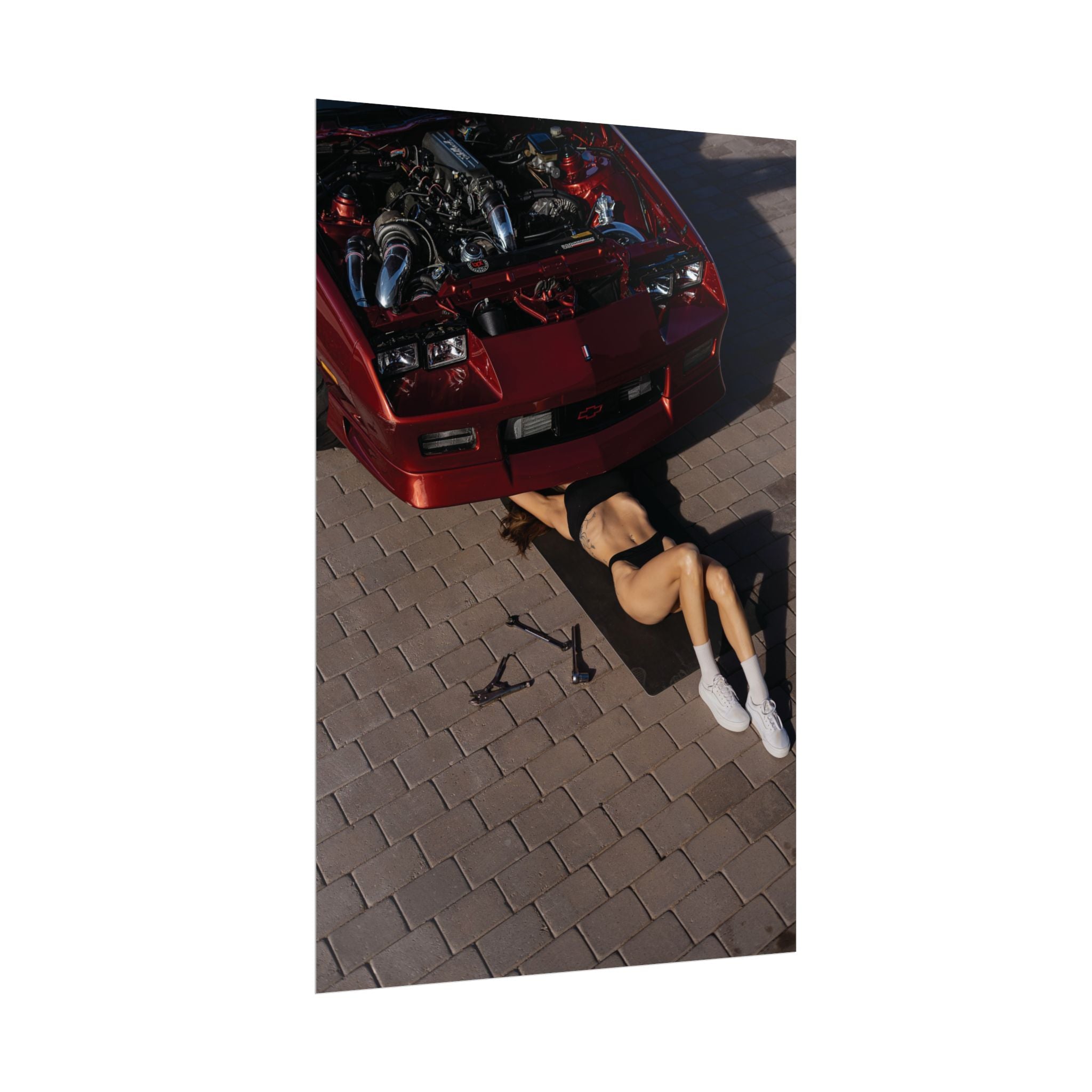 Rolled Poster – Retro Car Mechanic Pinup Photo Print