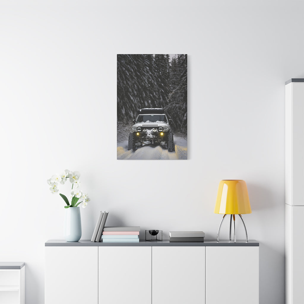 Off-Road SUV in Snow Matte Canvas Wall Art